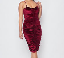 Load image into Gallery viewer, Ruched Velvet Dress (New Arrival)
